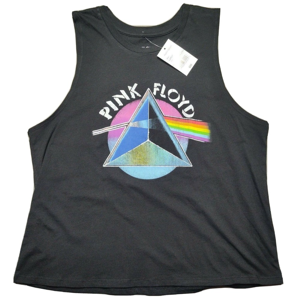 Pink Floyd The Dark Side Of The Moon Women Large Black Sleeveless Tank Top NEW